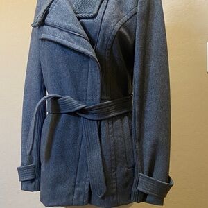 Express Charcoal Belted Trench Coat